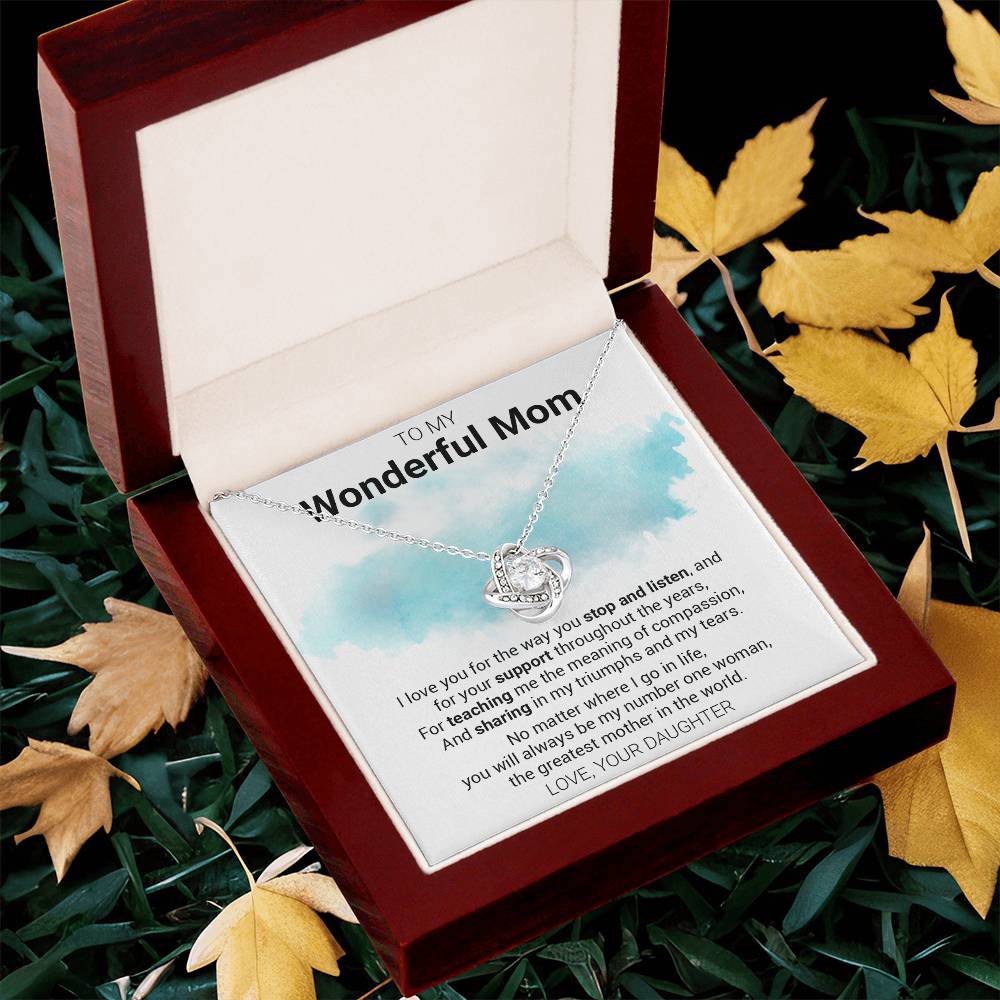 Gift For Mom - The Greatest M Love Knot Necklace
