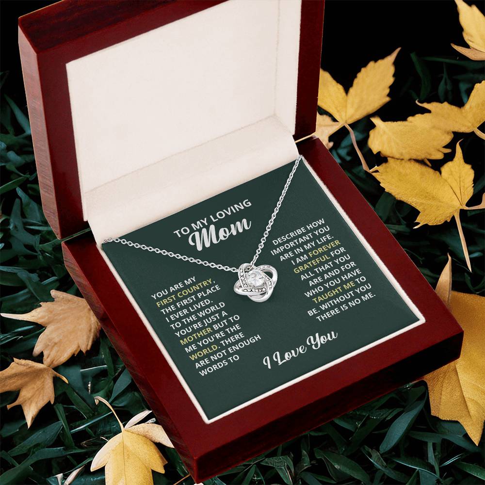 To My Loving Mom Necklace. Gift For Mom Mom Birthday Gift Mother's Day Gift Love Knot Necklace