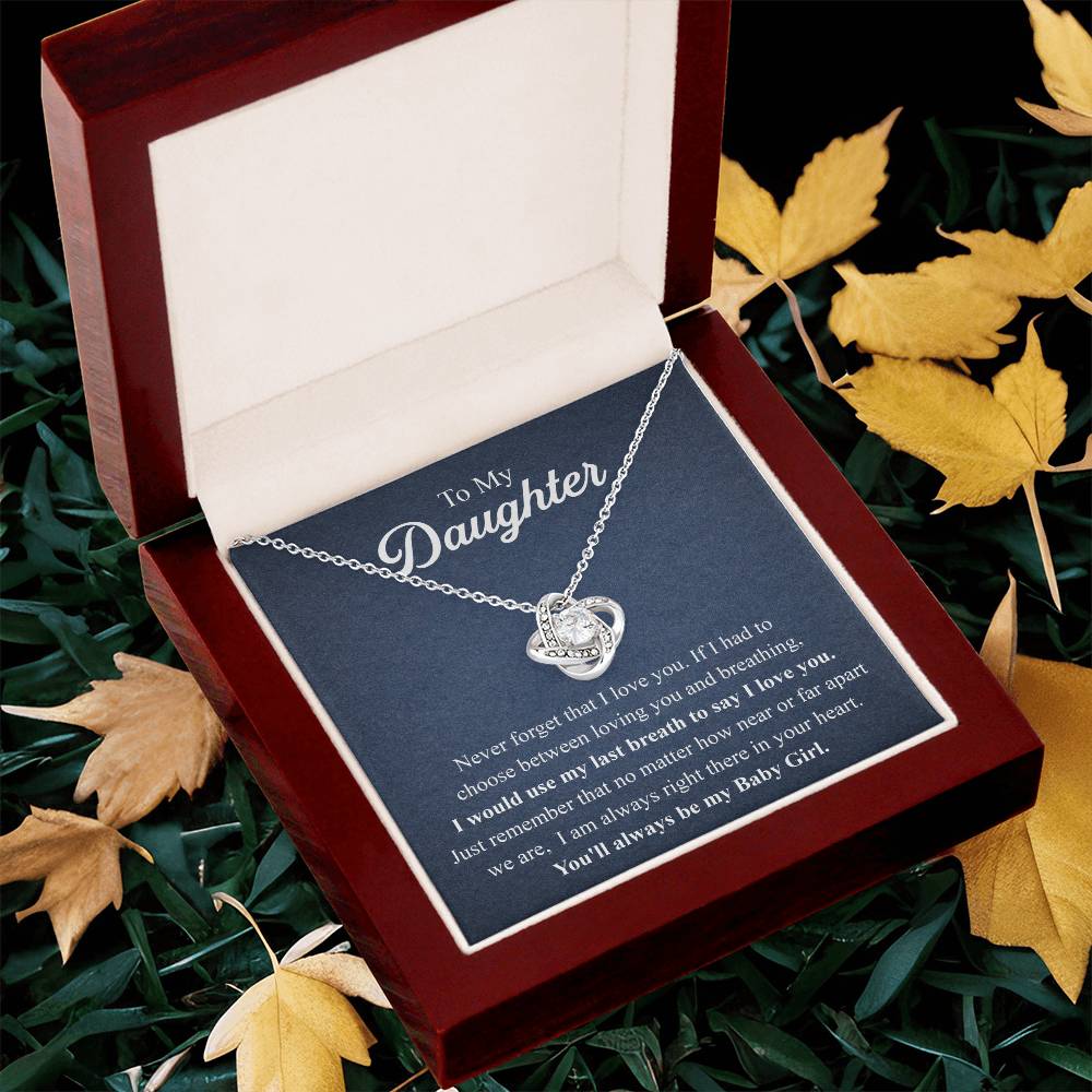To My Daughter Necklace Gift From Mom Mothers Day Gift For Daughter From Mother Sentimental Jewelry Gifts For Daughter From Mom 2 Love Knot Necklace