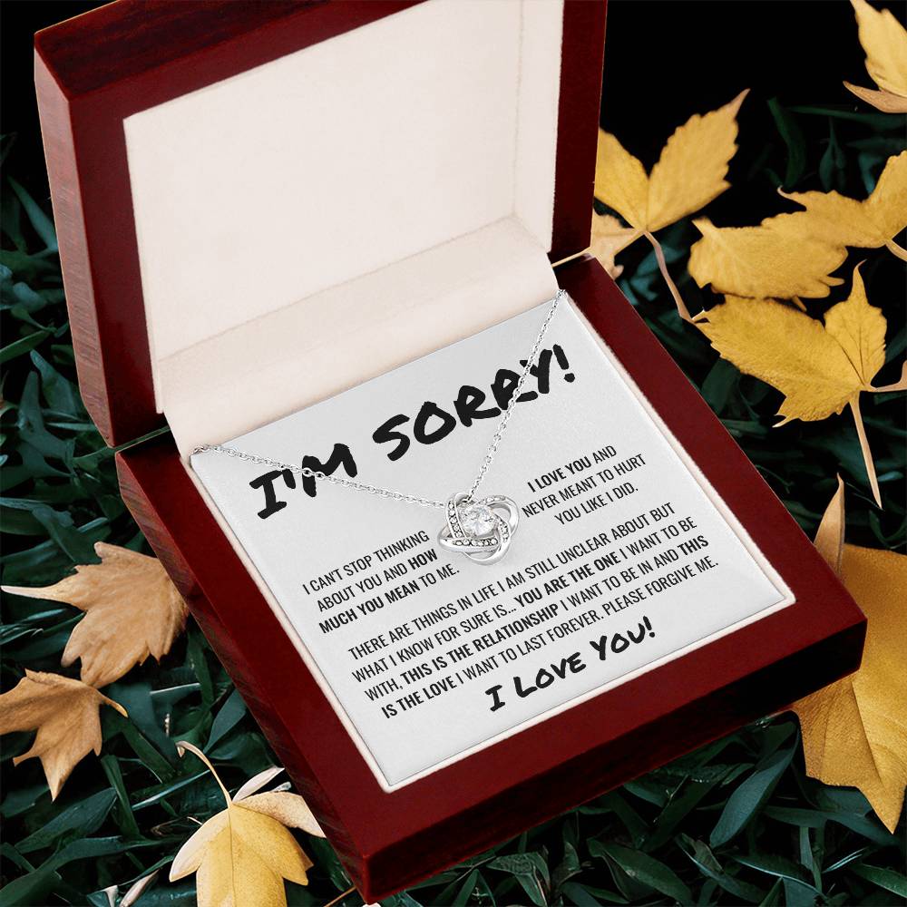 Sorry Apology Necklace 3 Love Knot Necklace