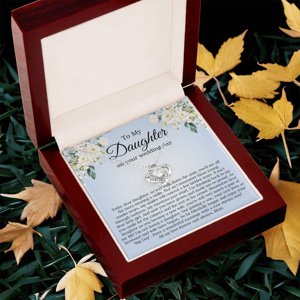 To My Daughter On Your Wedding Day Gift For Daughter On Wedding Day Bride Gift From Mom Daughter Wedding Necklace Love Knot Necklace