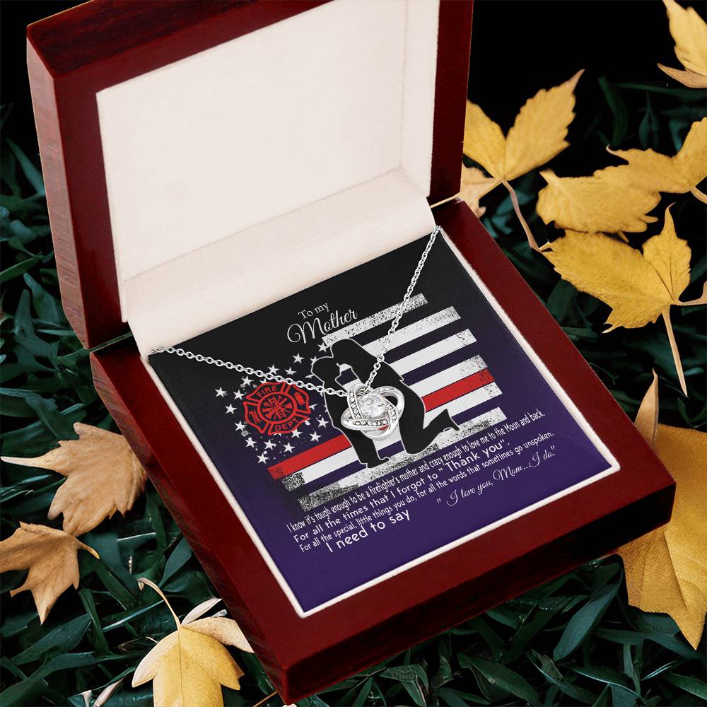 Gift For Firefighter's Mom - Love Knot Necklace Love Knot Necklace