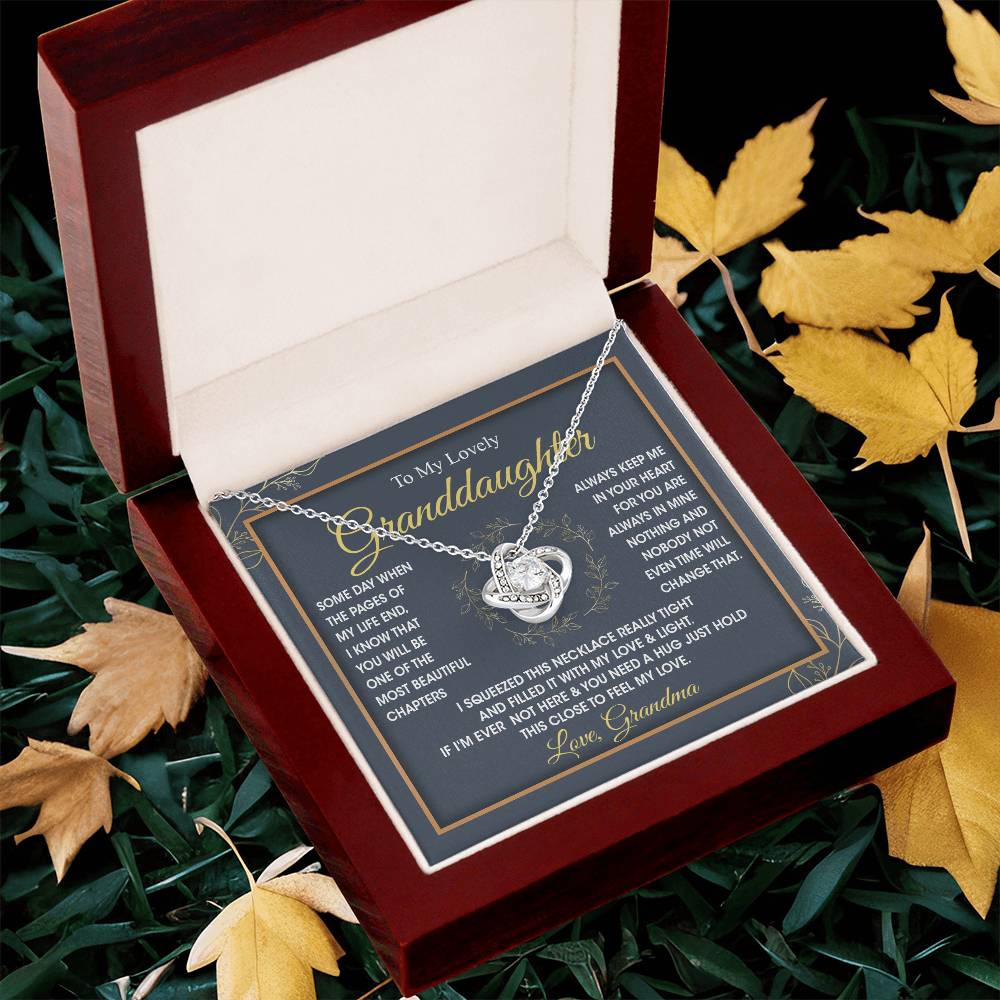 To My Lovely Granddaughter - You Will Be One Of The Most Beautiful Chapters Love Knot Necklace