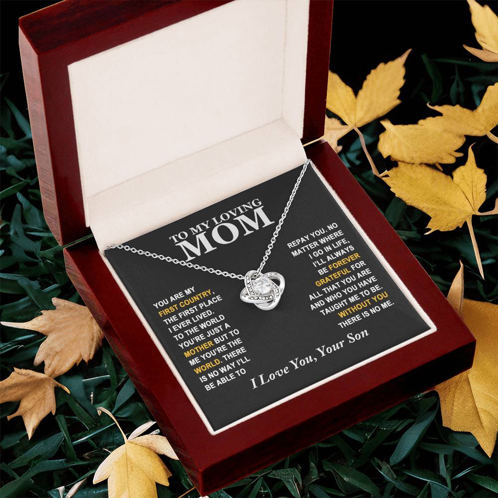 Mom - Forever Grateful - Necklace Love Knot Necklace