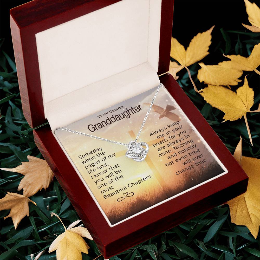 Granddaughter Most Beautiful Chapters Love Knot Necklace Love Knot Necklace