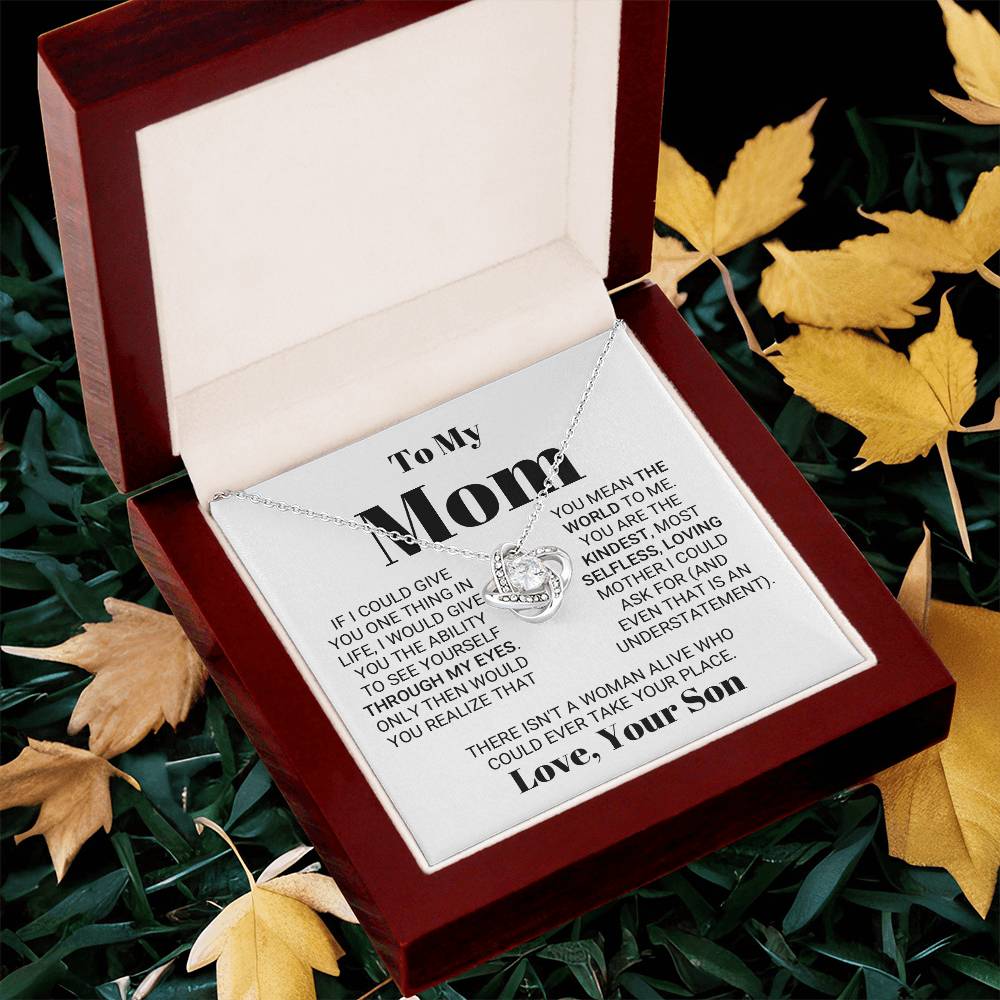 Irreplaceable Mom Mother's Day Necklace Love Knot Necklace