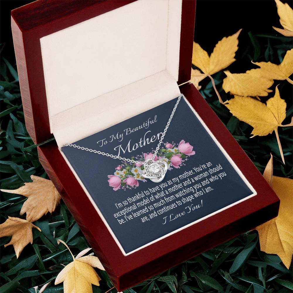 Mothers Day Gift From Daughter Mother's Day Necklace To My Beautiful Mother Necklace Mom Gift From Son Mom Necklace Love Knot Necklace