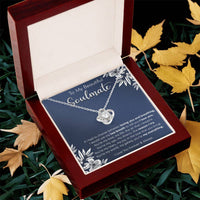 Gift For Your Soulmate - Last Breath I Breath Navy Flower Love Knot Necklace Love Knot Necklace