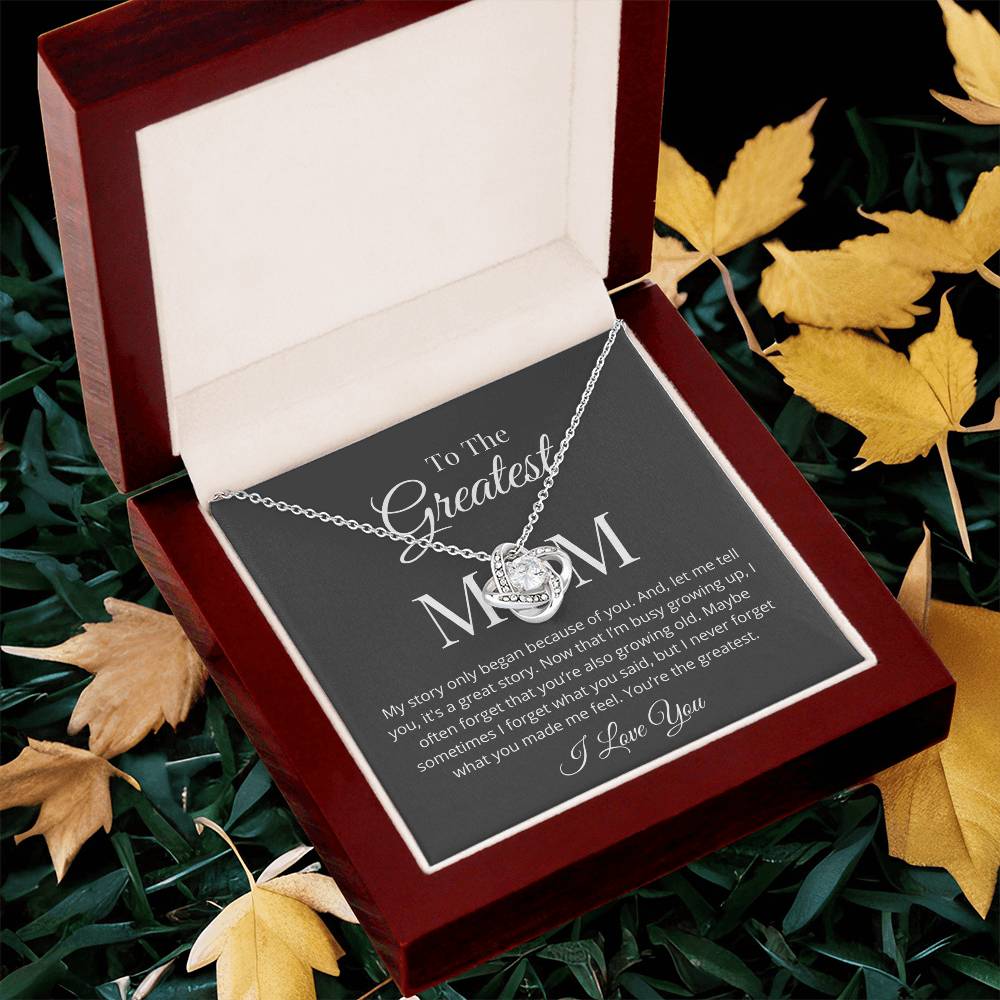 My Story Began Because Of You Love Knot Necklace