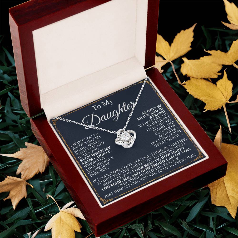 To My Daughter Necklace Daughter Gift From Momdad Gift For Daughter Birthday Graduation Chr Love Knot Necklace