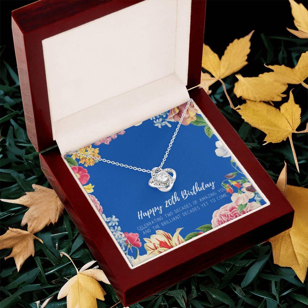 20Th Birthday Gifts For Women  Necklace For Her  2 Decade Jewelry  20 Years Old  20Th Birthday Gift Necklace  Jewelry Gift F Love Knot Necklace