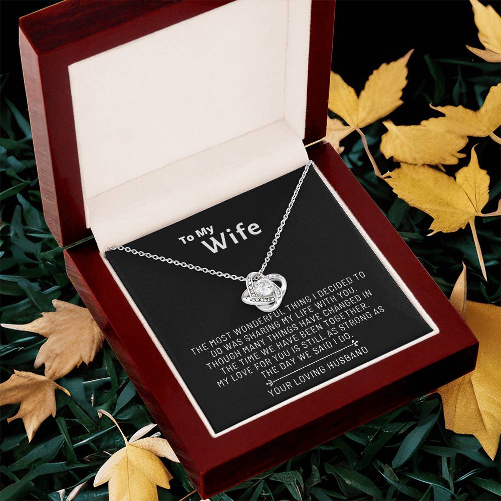 Almost Gone To My Wife  From Husband Unique Romantic Gifts For Wife Birthday Anniversary Christmas & Valentine Love Knot Necklace