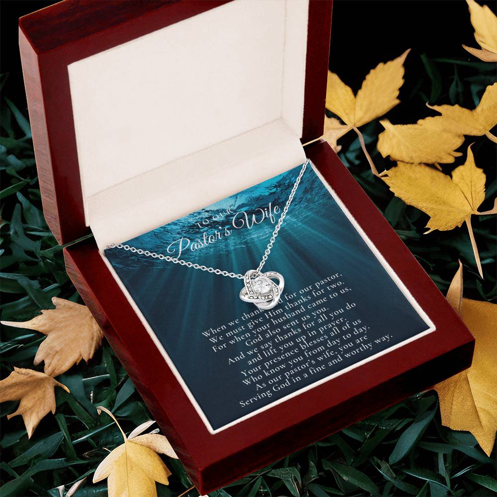 Pastors Wife Appreciation Gift Necklace Bible Study Gift Christmas Present For Pastors Wife Best Preacher Wife Gift Priest Wife Gift Love Knot Necklace