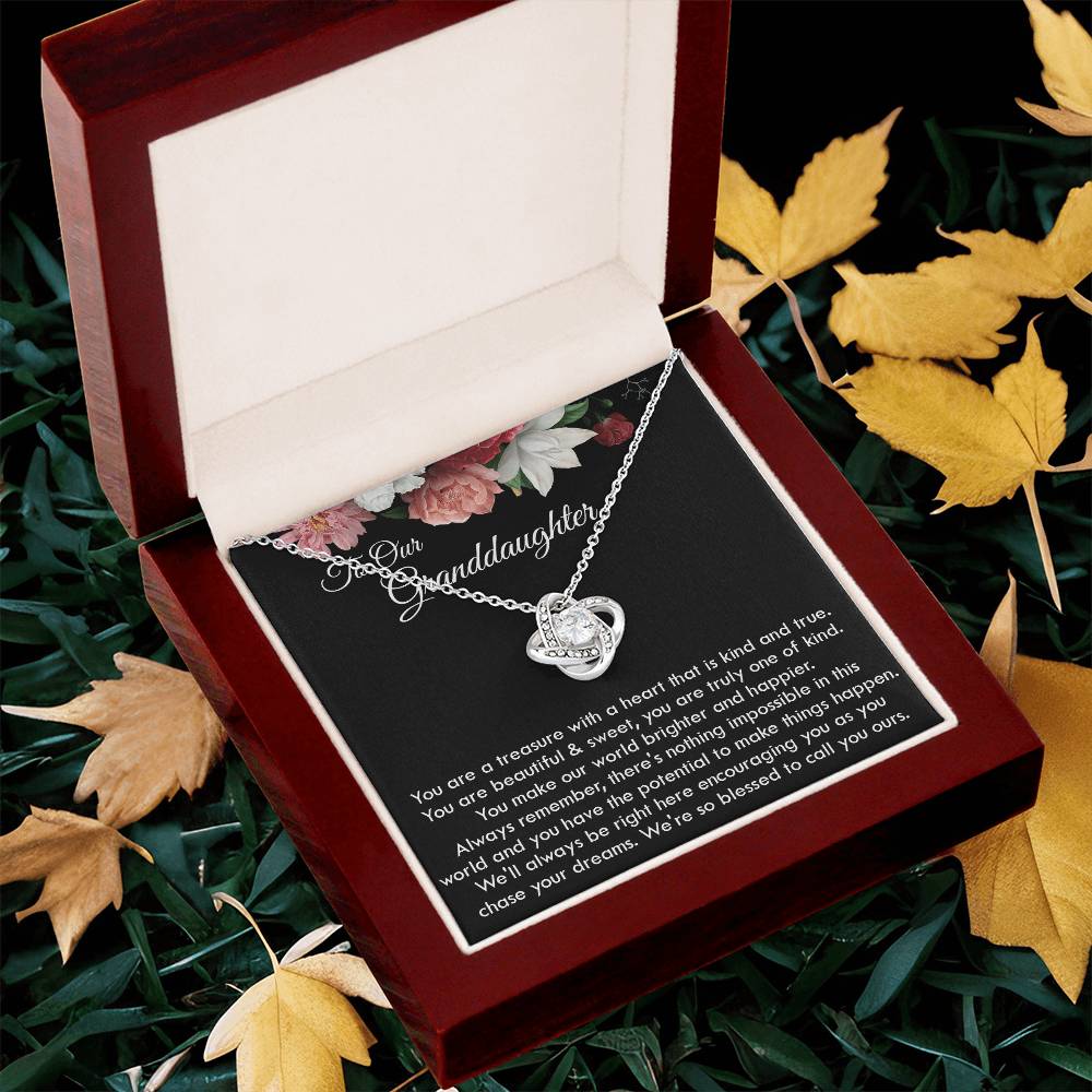 To Our Granddaughter Necklace Gift For Granddaughter On Graduation Birthday Christmas Gift Granddaughter Ne Love Knot Necklace