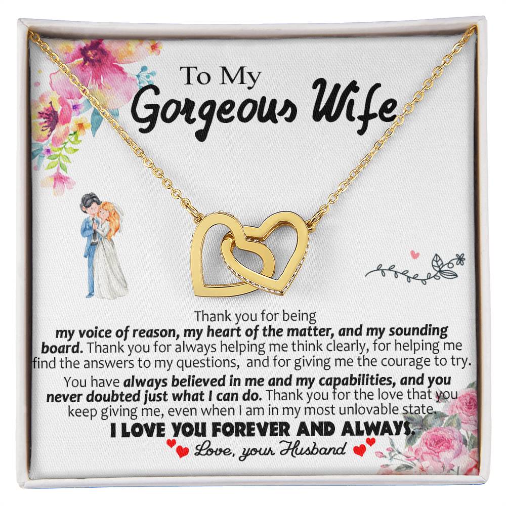 Special Valentine'S Gift For Wife Necklace Interlocking Hearts Necklace
