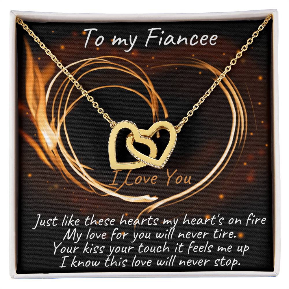 Interlocking Hearts Necklace - To My Fiancee