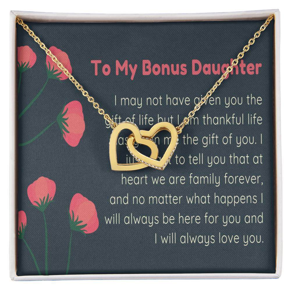 Bonus Daughter Step Daughter Gift Bonus Daughter Necklace Stepdaughter Interlocking Hearts Necklace