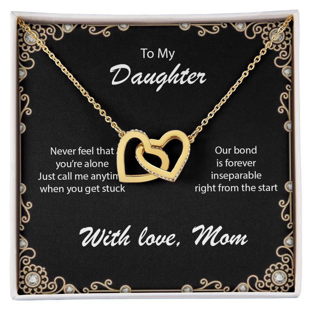 Necklace For Daughter To Call Mom When Stuck Interlocking Hearts Necklace
