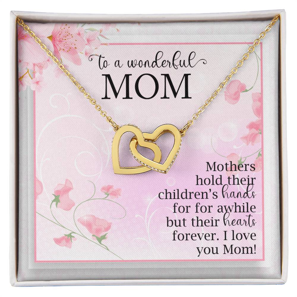 Interlocking Hearts Necklace For Mom Mothers Hold
