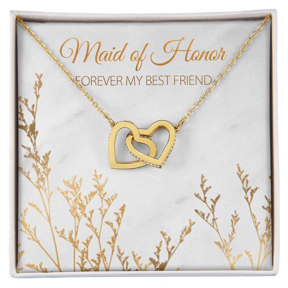 Maid Of Honor Proposal Necklace Maid Of Honor Proposal Gift Box Maid Of Honor Wedding Gift Interlocking Hearts Necklace For Maid Of Honor