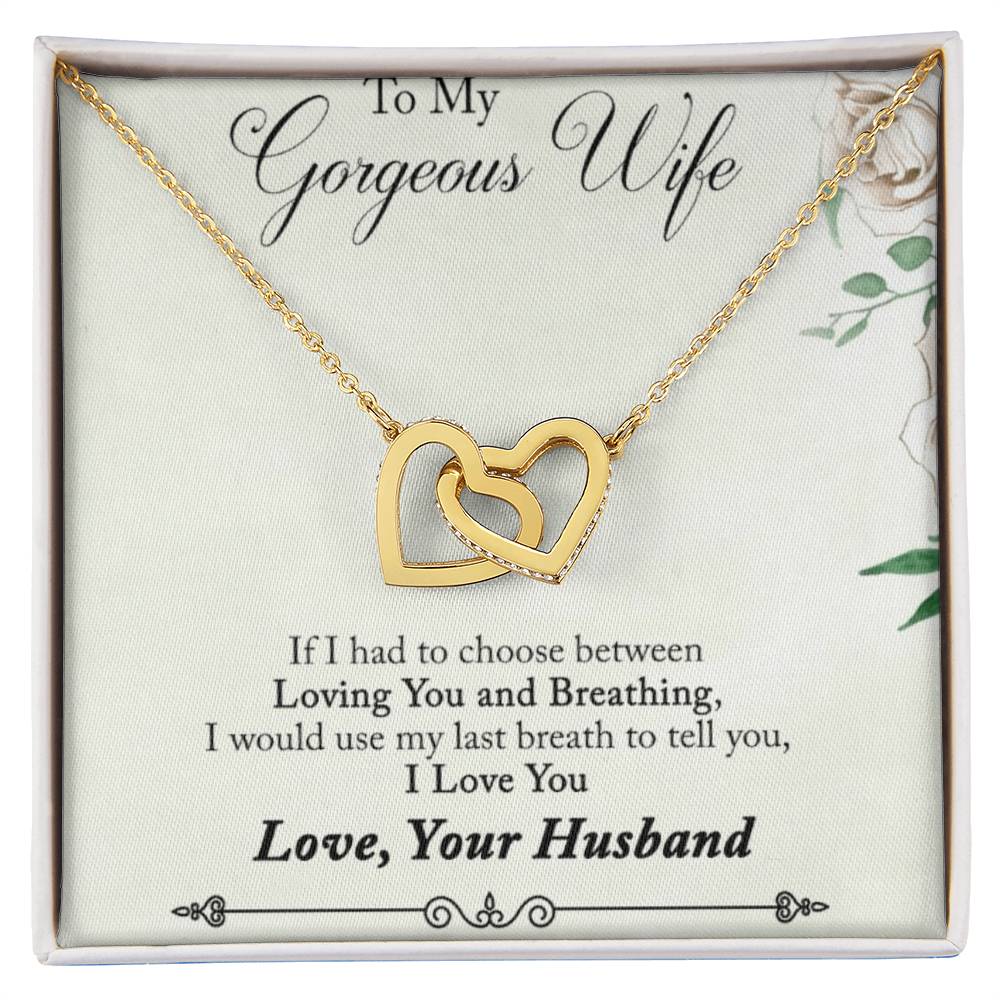 Gift For Wife - Interlocking Hearts Necklace