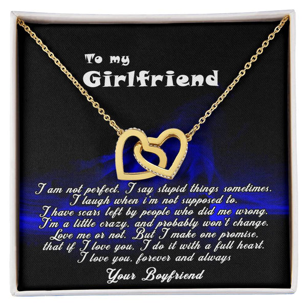 Queen Heart Necklace Gift For Girlfriend Interlocking Hearts Necklace