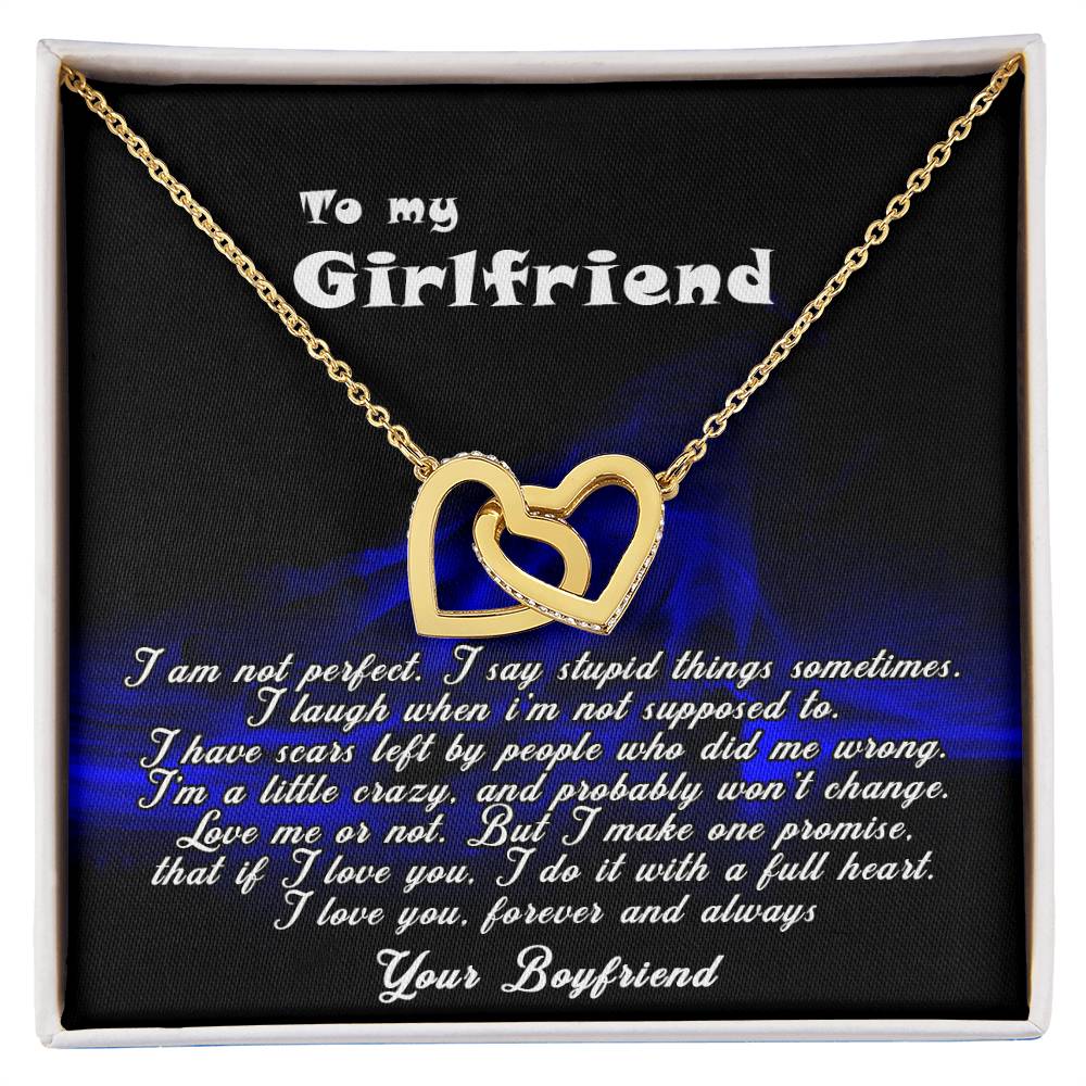 Queen Heart Necklace Gift For Girlfriend Interlocking Hearts Necklace