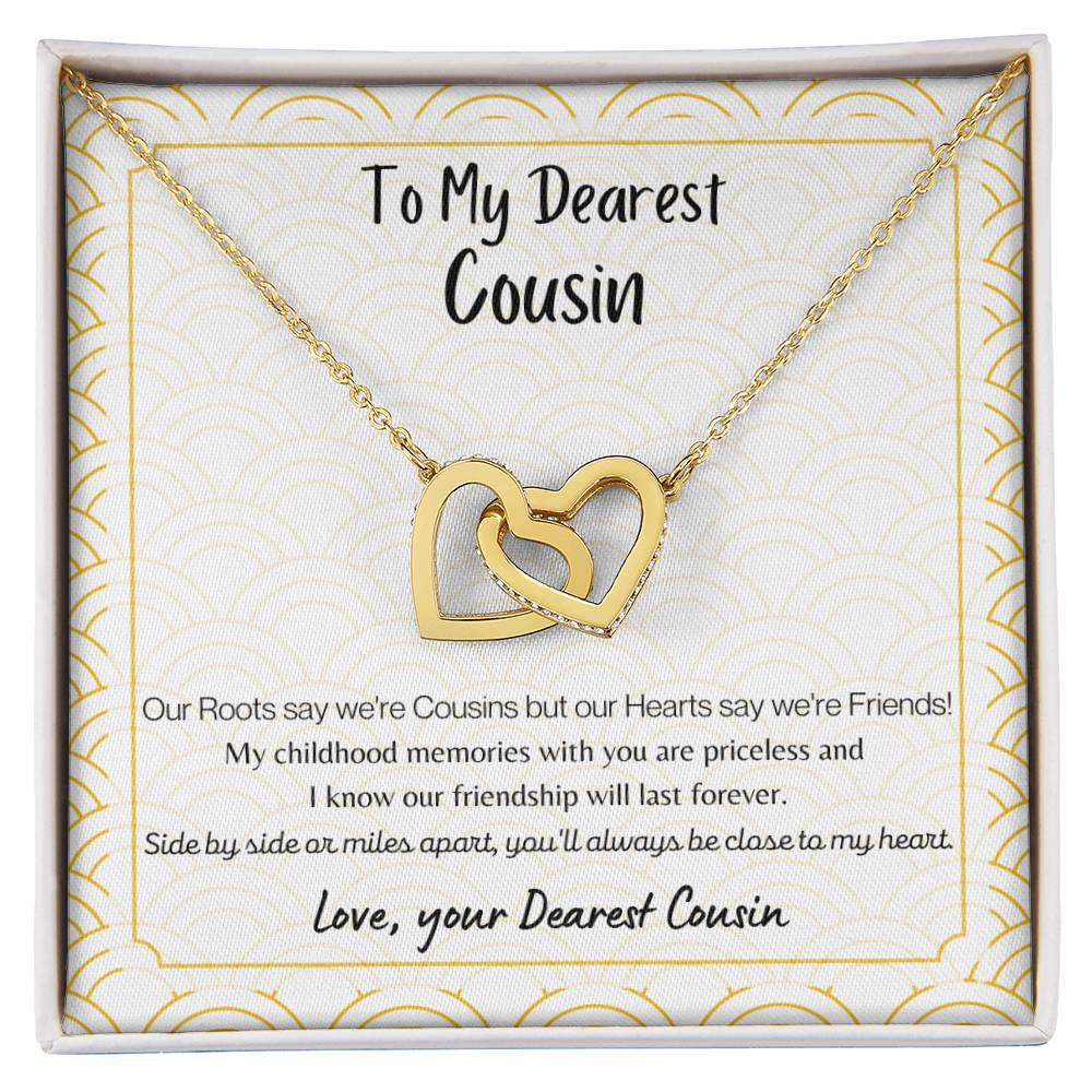 To My Cousin Interlocking Hearts Necklace
