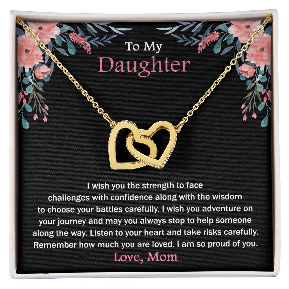 To My Daughter - Remember How Much You Are Loved - Necklace Interlocking Hearts Necklace