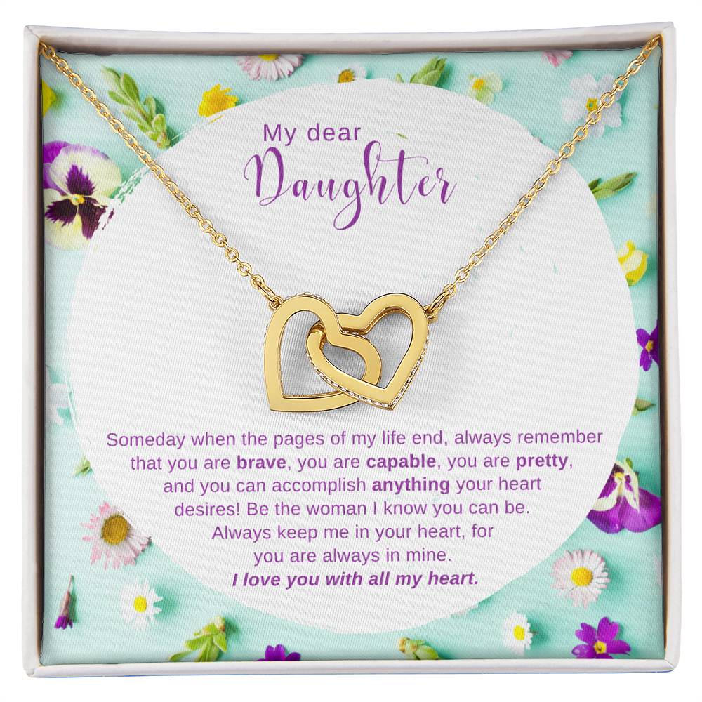 To My Daughter Be The Woman You Can Be - Necklace Interlocking Hearts Necklace