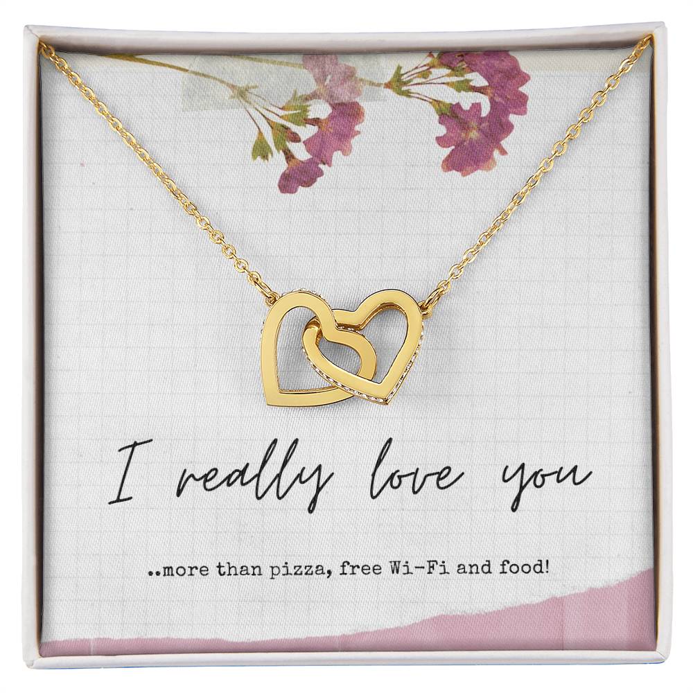 Gift For Girlfriend - Gift For Wife - Gift For Partner - Interlocking Hearts Necklace