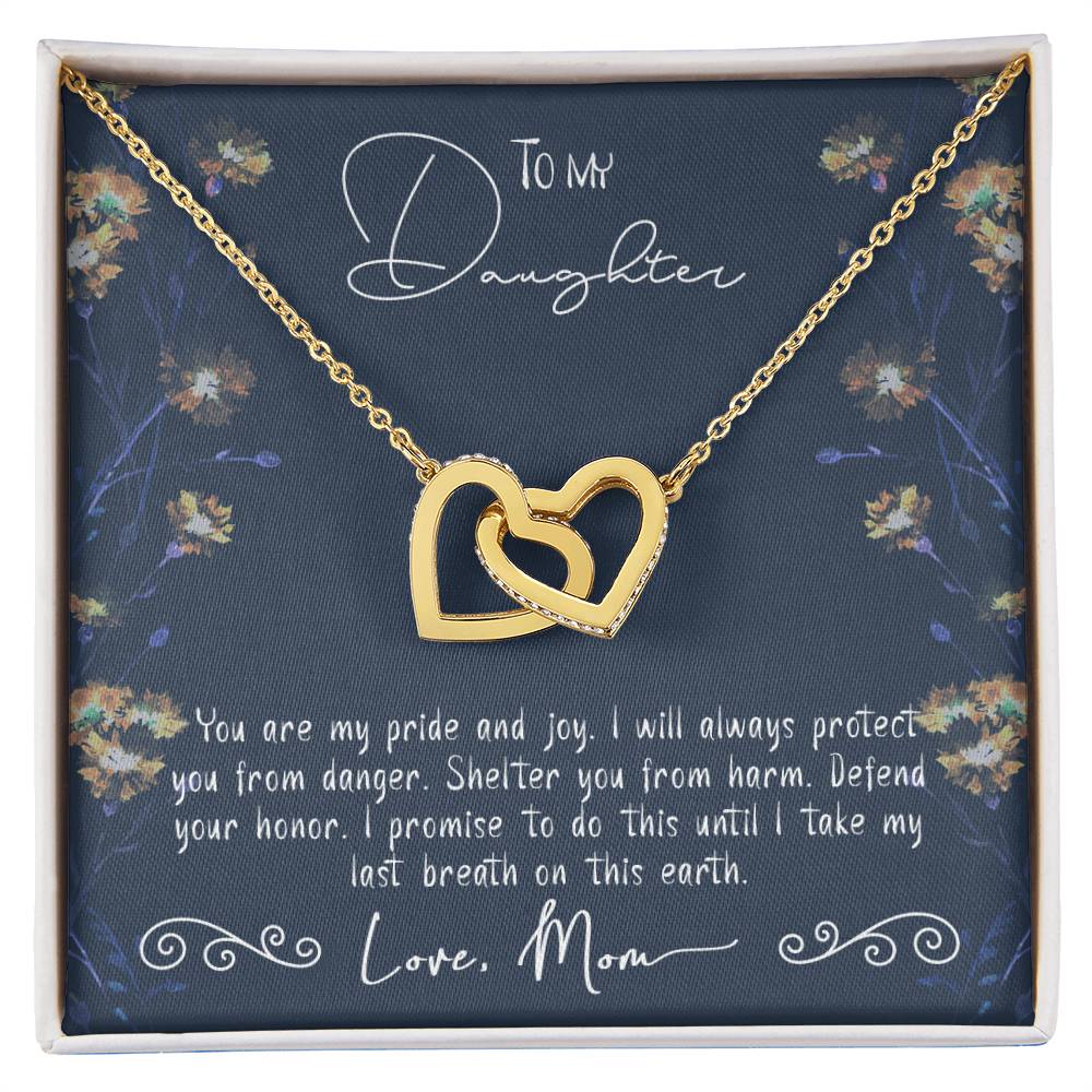 To My Daughter Gift From Mom Interlocked Hearts Necklace Set Free Message Card Birthday Gift Just Because Gift To Daughter Interlocking Hearts Necklace