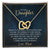 To My Daughter - Unique Heart Bonding Necklace Gift Set Interlocking Hearts Necklace