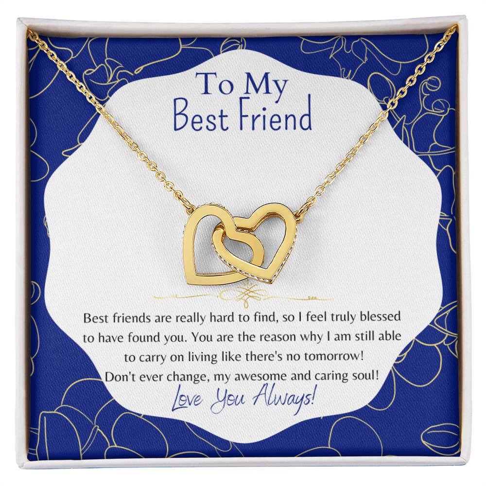 To My Best Friend Interlocking Hearts Necklace