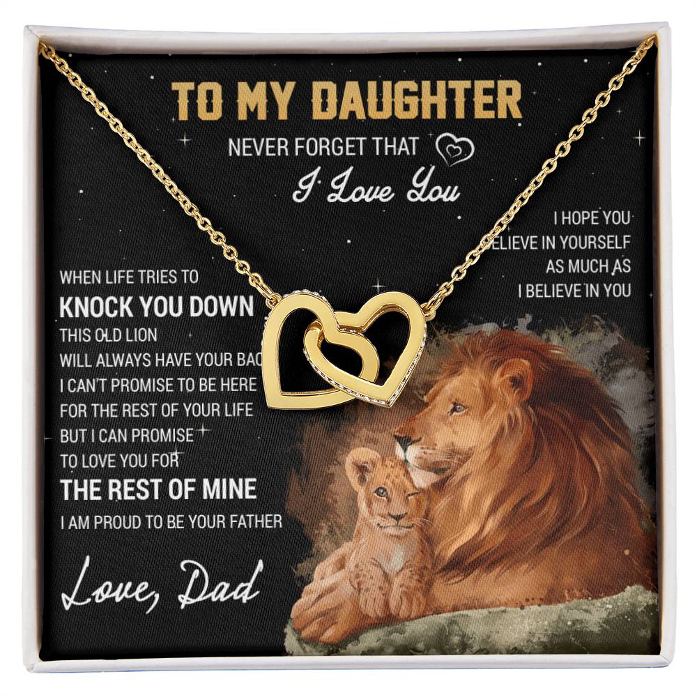 To My Daughter - Interlocking Hearts Necklace