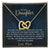 To My Daughter - Unique Heart Bonding Necklace Gift Set Interlocking Hearts Necklace