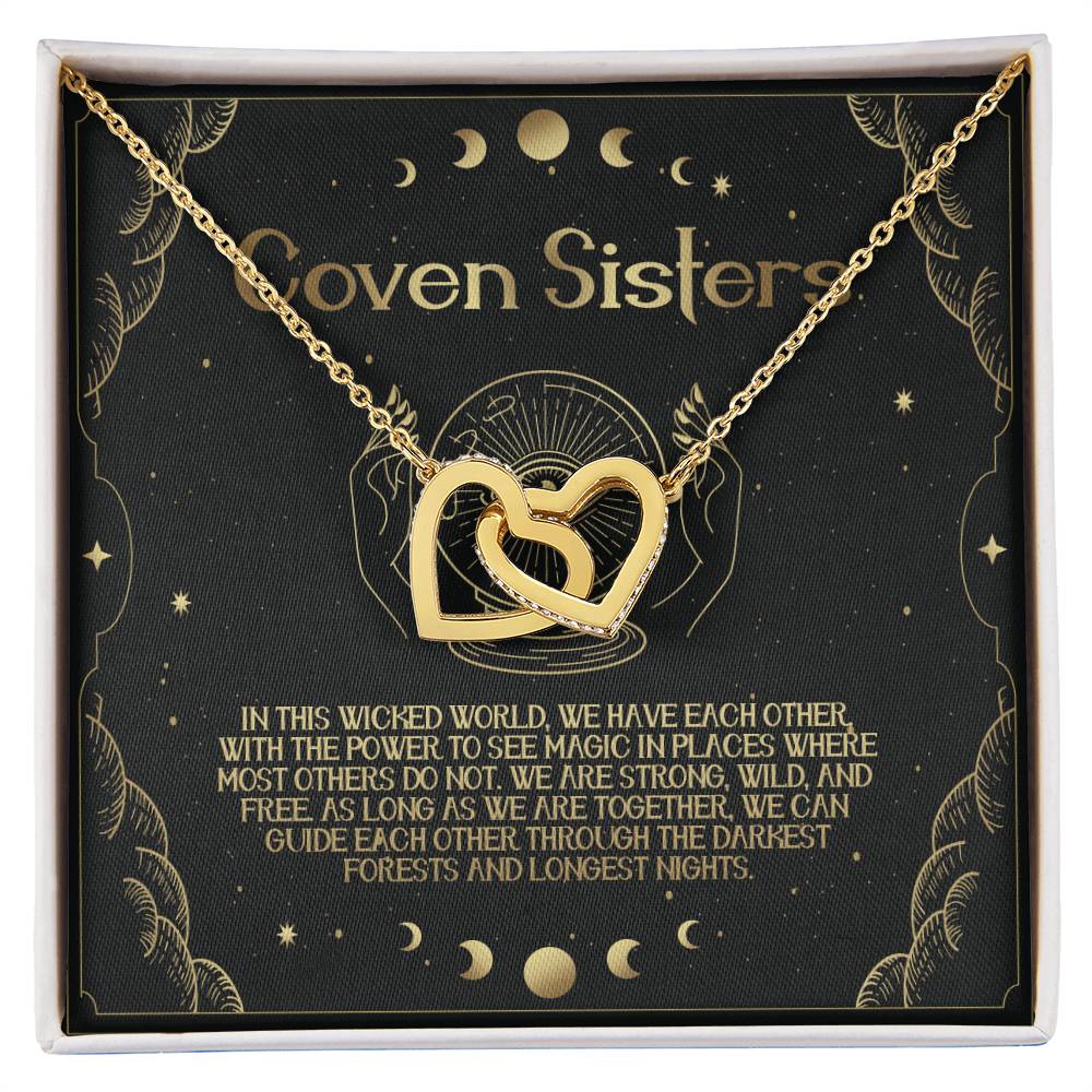 Coven Sisters Interlocking Interlocking Hearts Necklace