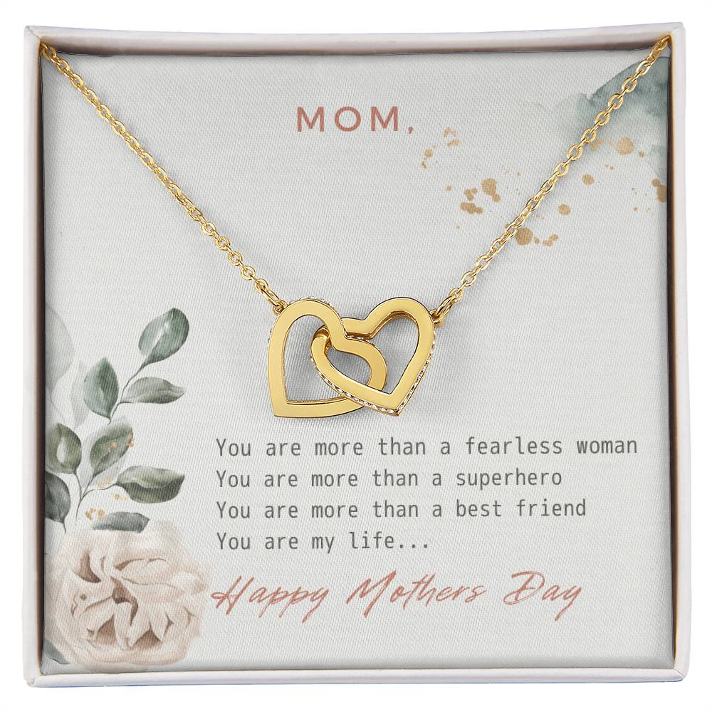 You Are My Life Mother'S Day Necklace Interlocking Hearts Necklace