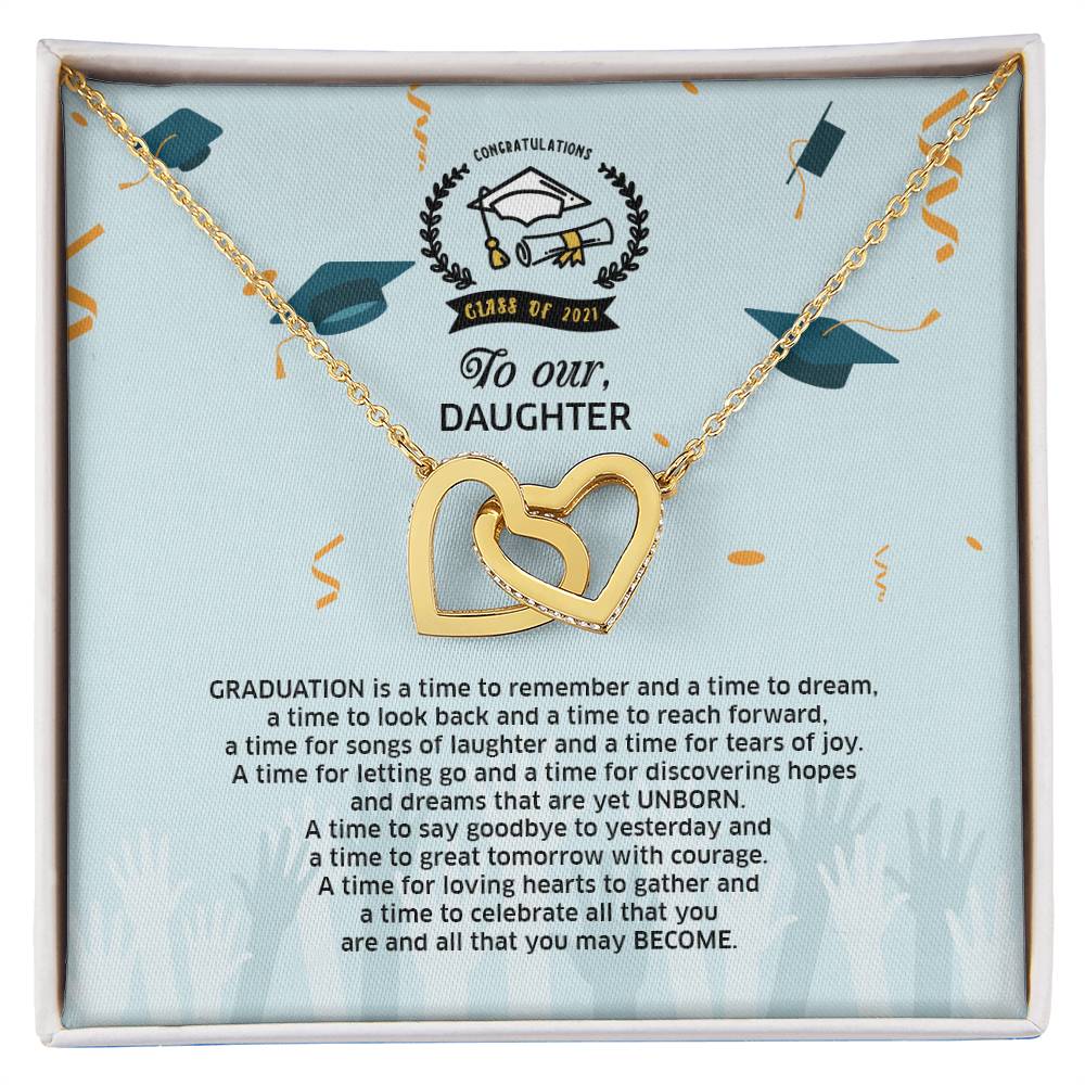 Interlocked Never-Ending Love Necklace To Your Successful Graduate Daughter Interlocking Hearts Necklace
