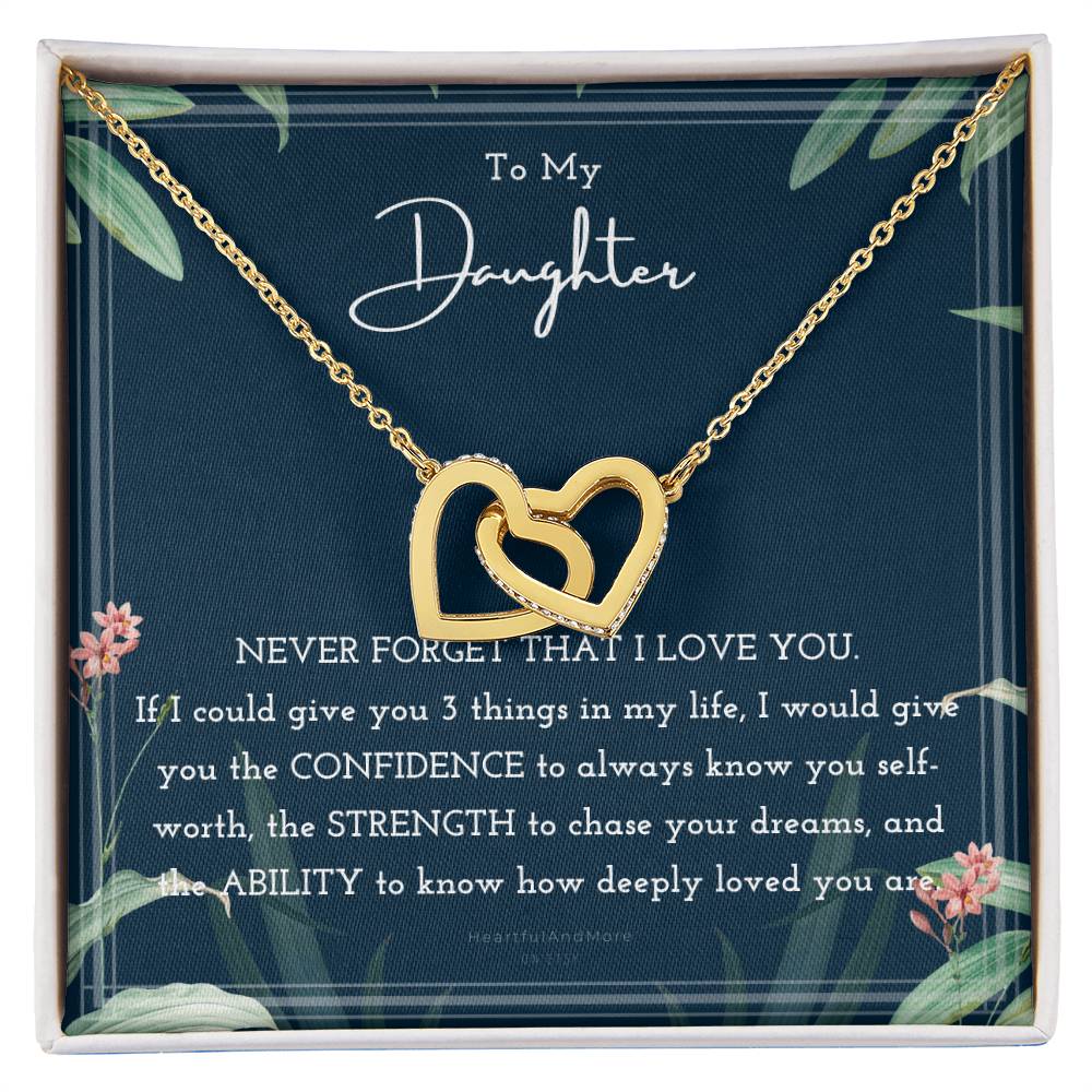 To My Daughter Daughter Necklace Anniversary Gift For Daughter Daughter Gift Gift For Daughter Christmas Birthday Interlocking Hearts Necklace