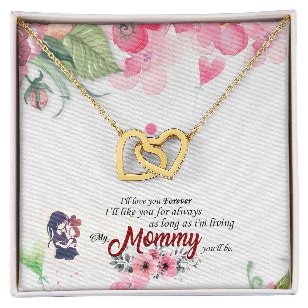 Cute Jewelry Gift For Mom Interlocking Hearts Necklace