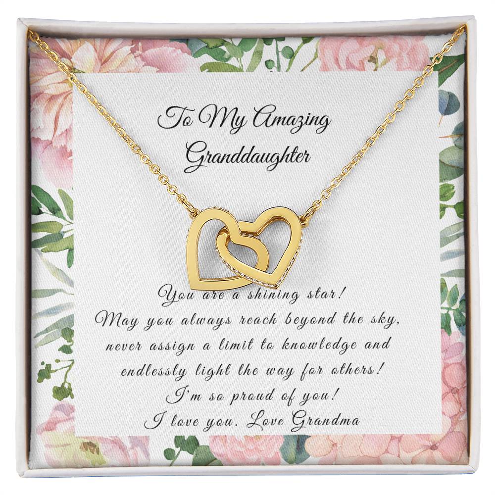 Graduation Or Just To Say How Proud You Are!-You Are A Shining Star! Interlocking Hearts Necklace