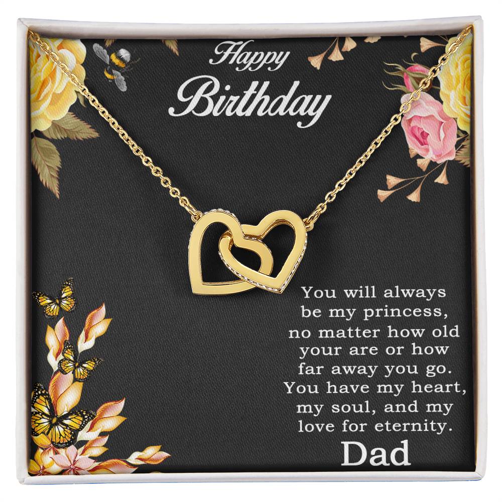 Happy Birthday Daughter Heart Necklace Interlocking Hearts Necklace