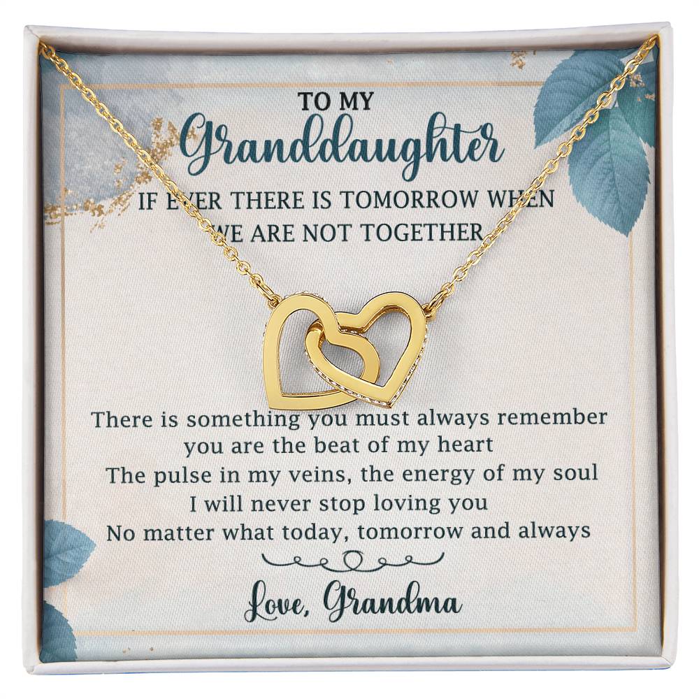 To My Granddaughter Interlocking Hearts Necklace Message Card