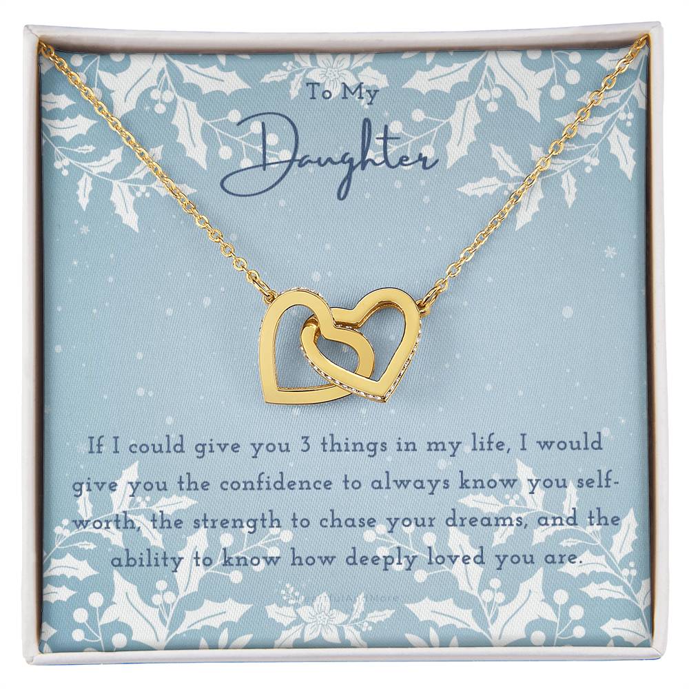 To My Daughter Daughter Necklace Anniversary Gift For Daughter Daughter Gift Gift For Daughter Christmas Birthday Interlocking Hearts Necklace