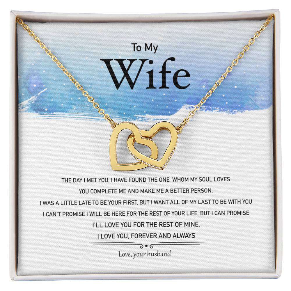 I Will Love You For The Rest Of Mine Interlocking Hearts Necklace