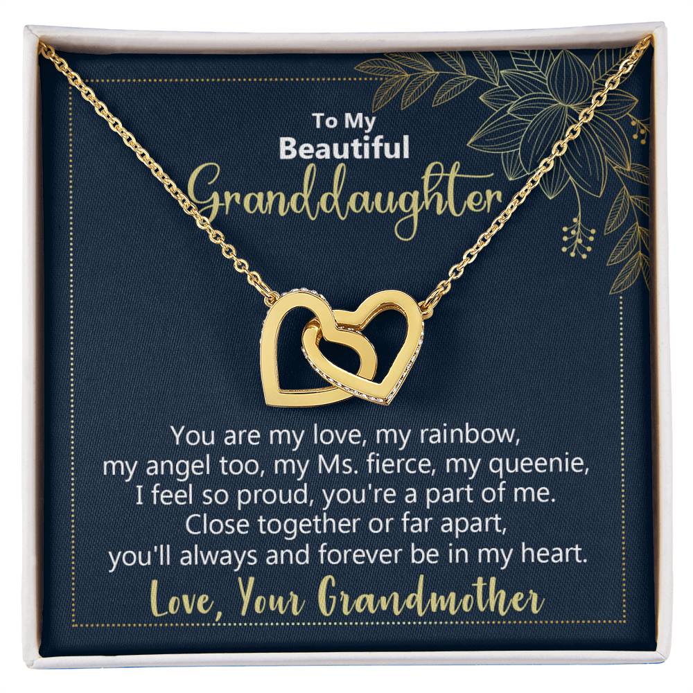 To My Beautiful Granddaughter - You'Ll Always And Forever Be In My Heart - Necklace Interlocking Hearts Necklace