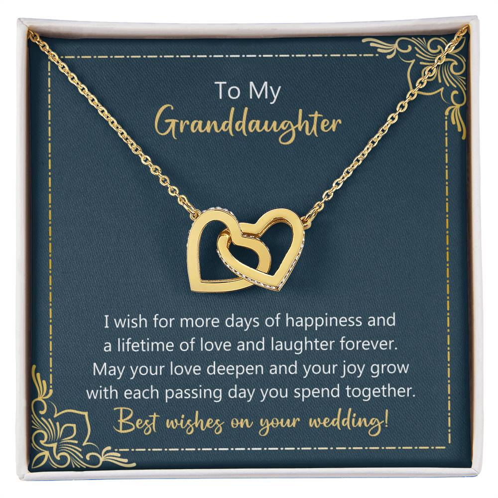 To My Granddaughter May Your Love Deepen Necklace Interlocking Hearts Necklace