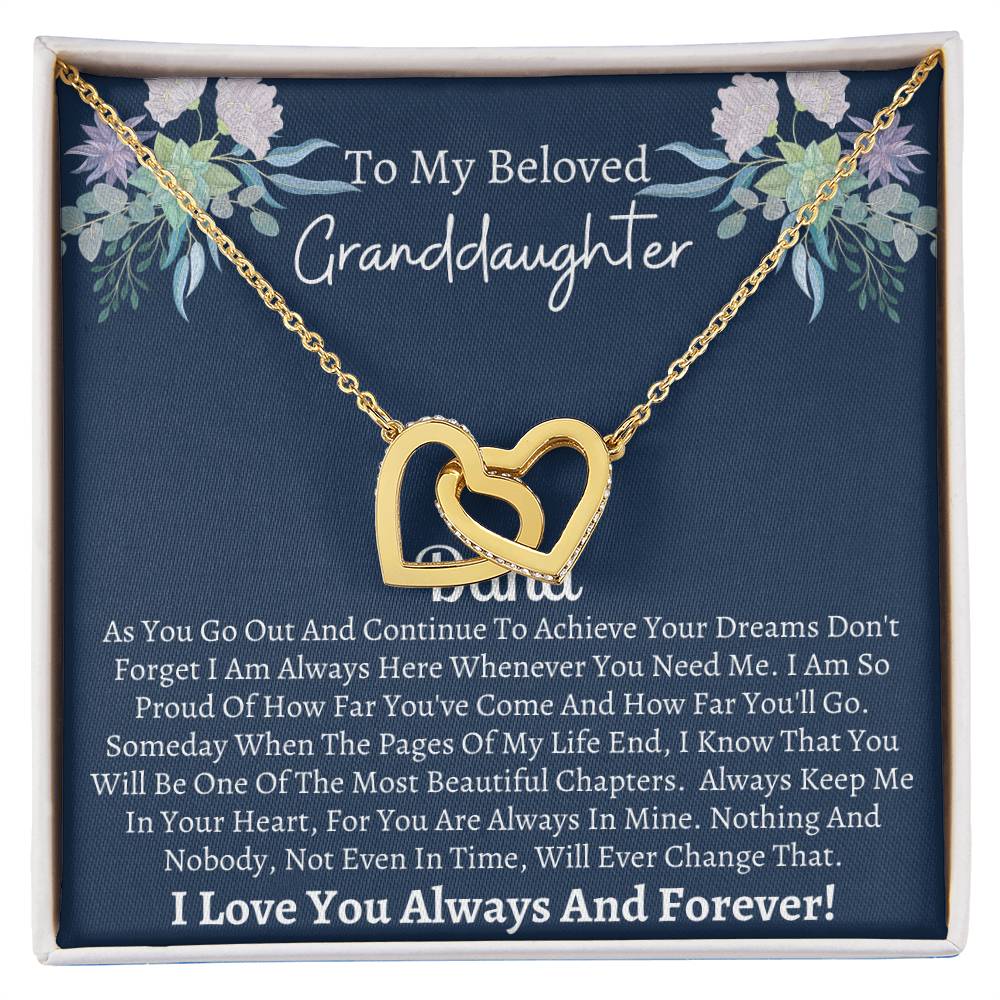 Granddaughter Gift Interlocking Hearts Necklace