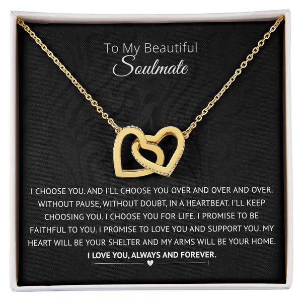 I Choose You For Life - Interlocked Hearts Necklace Interlocking Hearts Necklace